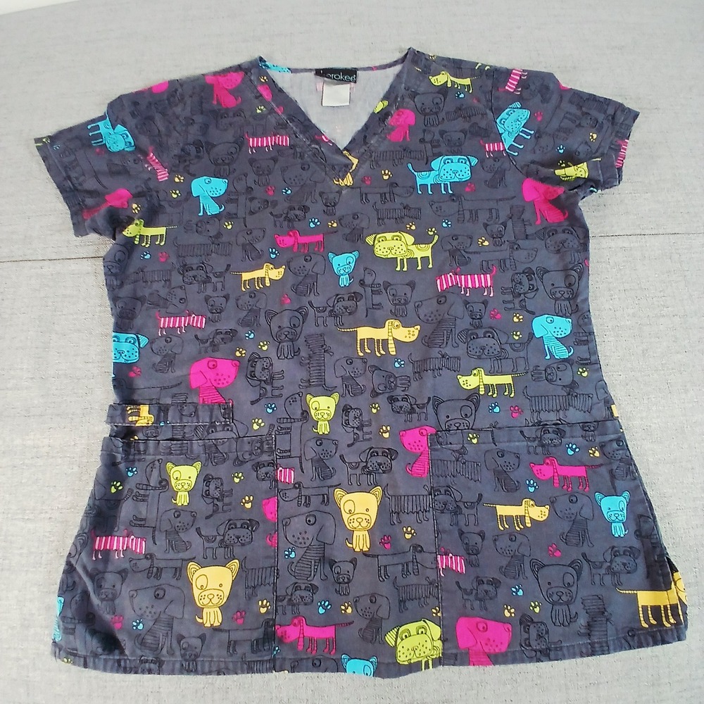 Cherokee Whimsical Tooniforms M‎ Vet Tech Scrub Tops Bundle Kawaii Nurse Core - Picture 16 of 16
